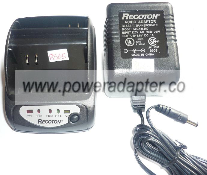 RECOTON MK-135100 AC ADAPTER 13.5VDC 1A BATTERY CHARGER NICD NIM - Click Image to Close